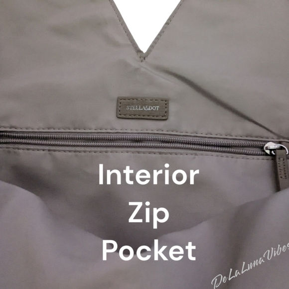 Stella & Dot Crisscross HoBo Handbag. NWOT. Soft Grey & Deep Grey. - Picture 5 of 9